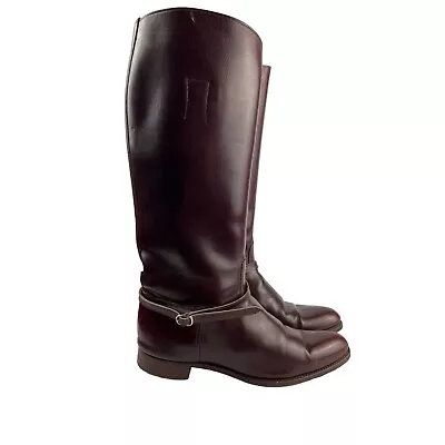 Vintage Leather Riding Boots Burgundy Dressage Size 7 • $79.20