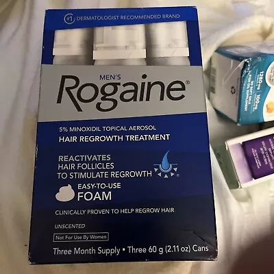 Men's ROGAINE 5% Minoxidil Unscented Foam Hair Regrowth Treatment Extra Strength • $33.95