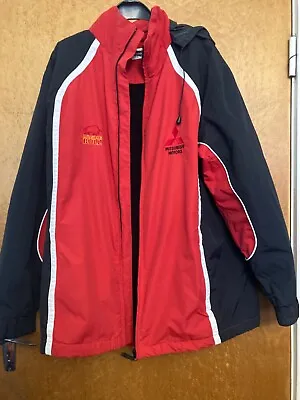 Mitsubishi Raging Bull Men's Hooded Jacket Red Large Pit2pit 25” Finden & Hales • $43.57