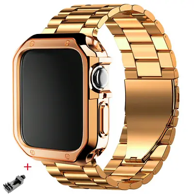 $19.99 • Buy Metal IWatch Strap Band+ Case For Apple Watch Series 7 41 45 38mm 6 SE 5 4 3 2 1