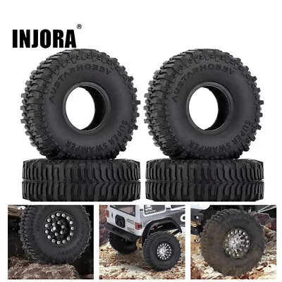 INJORA 1.0 Micro Crawler RC Tires Mud Tires For 1/18 TRX4M 1/24 Axial SCX24 • $11.48