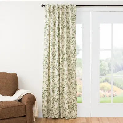 Insulated Lined Patio Curtain Panel Indoor Outdoor 84 W X 84 L Green Floral • £107.18