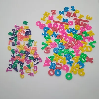 Big Lot Of 170 Magnetic Plastic Alphabet Letters & Numbers Multi-Colored 2 Sizes • $15