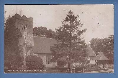 Chelmsford Springfield Church Car Outside Local Publ. Essex PC PU 1920 P1165 • £2