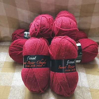 Wool Bundle/Joblot JAROL SWEET BRIAR CHUNKY 09 RED 1611 X 8 Balls 800g  • £16