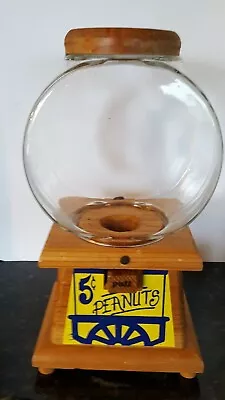 Vintage Primitive Handcrafted Peanut Nuts Dispenser! Wood Glass & Sign On Front • $49.99