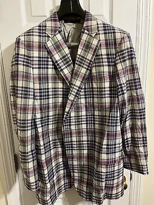 Brooks Brothers Madras Vintage Jacket 46L! Rare! • $99