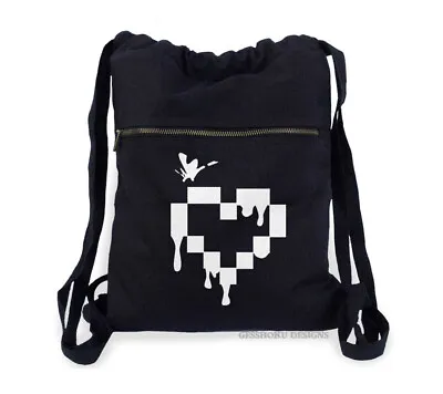 £35.72 • Buy Pixel Heart Backpack Canvas Bag - Kawaii Retro Gaming Glitch Scene Emo Goth Punk