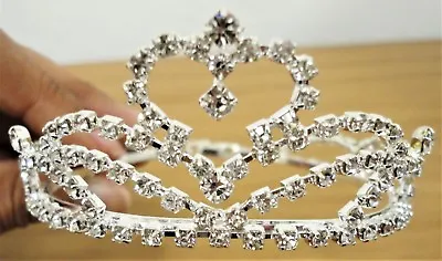 Silver Crystal Tiara Flower Girl MINI Crown Wedding Prom Pageant CKS-004 • $8.99