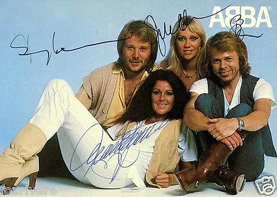 ABBA Signed Photograph - Swedish Pop Stars (Eurovision Winners 1974) - Preprint • £5.99