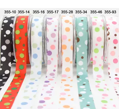 May Arts 22mm Bubble Polka Dot Ribbon - Sold By The Metre • £1.25