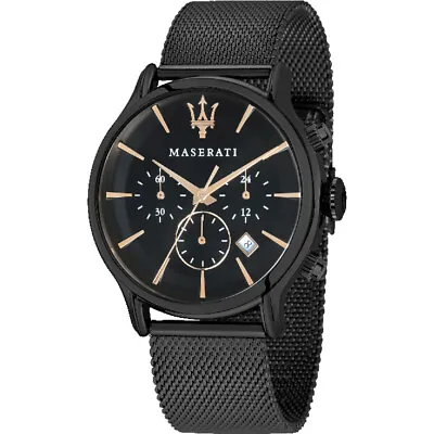 Maserati Epoca Black Steel Case With Milanese Strap Men's Watch. R8873618006 • $249