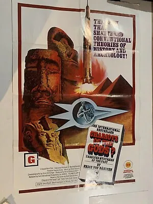 Chariots Of The Gods Erich Von Daniken Alien UFO Pyramid Art Original Poster '70 • $150
