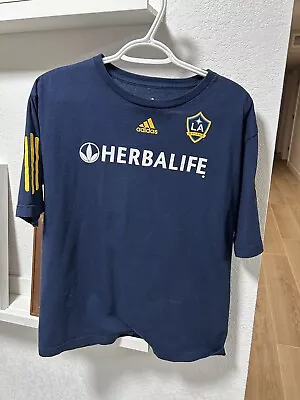 Adidas David Beckham Shirt Youth Size XL Extra Large Navy Blue LA Galaxy • £12.06