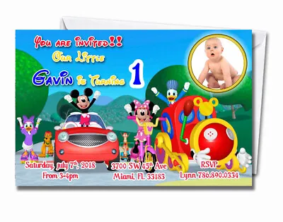 Mickey Mouse Clubhouse Personalized Birthday 10 Pack/Digital Invitations • $28