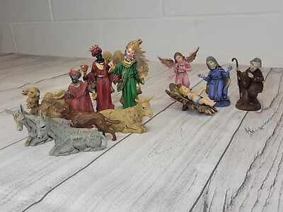 Vintage Plastic Nativity Set Of 13 Made In Italy 3.25  AS IS • $20