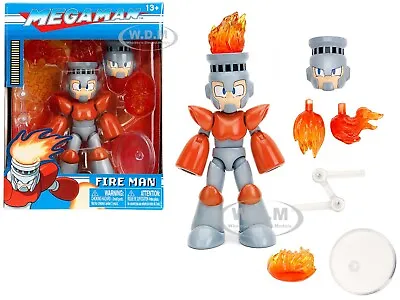 Fire Man 5.5  Moveable Figure W/accessories & Alternates Mega Man By Jada 34222 • $17.99