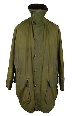$80.26 • Buy BARBOUR Border Green Wax Jacket Size C42/107Cm Mens Full Zip Field Coat 