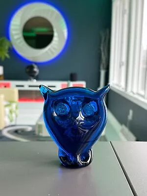 MCM Glass Owl - Vintage Viking Glass Mid-Century Modern • $175