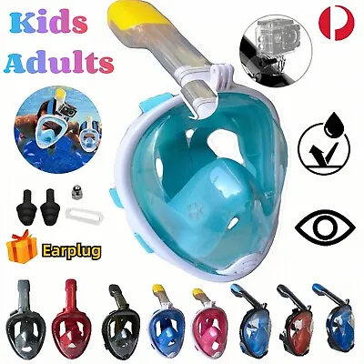 $26.31 • Buy Full Face Diving Mask Snorkel Adults Kids Goggles GoPro Seaview Anti Fog Dry AU