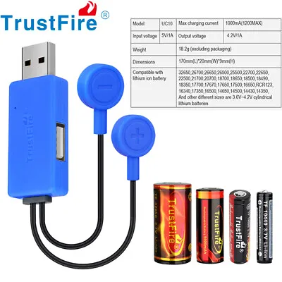 TrustFire Universal UC Magnetic USB Charger For Various Lithium-ion Batteries UK • £15.95