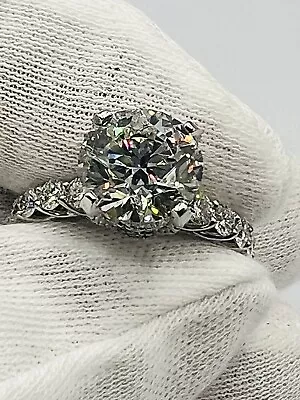 6.83 Carats T.w.Diamond Platinum Ring 4.53Ct Center  F-VS1 IGI Size 7  LGD • $7999