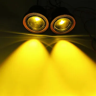 2x 3.5 Inch Yellow LED Fog Light With Amber Angel Eyes Halo Ring DRL For Car 4X4 • $34.95