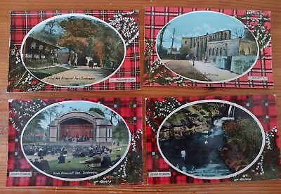 4 X Postcards Tartan Series Featuring Dunfermline • £2