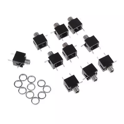 10Pcs/set 3.5mm PCB Panel Mount Stereo Jack Female Socket Connector Earphone • £4.01