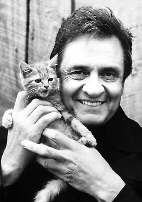 JOHNNY CASH With CAT 13  X 19    Photo Print  Poster • $27.48