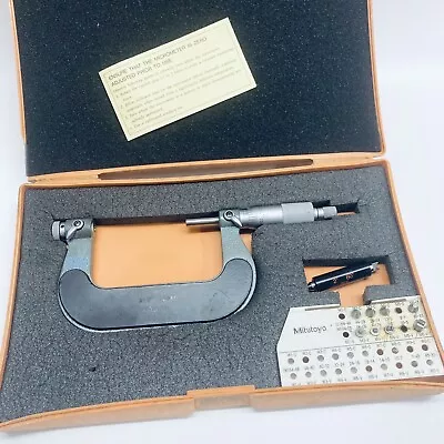 Mitutoyo No. 126-139 Screw Thread Micrometer  1-2  .001   8 Anvil Sets • $449.95