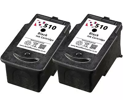 £27.95 • Buy 2 X PG 510 Black Remanufactured Ink Cartridges For Canon Pixma IP 2700 Printers