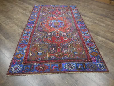 Authentic Geometric Vintage Turkish Rug Farmhouse Anatolian  Rug 3.10x6.5 Ft • $0.99