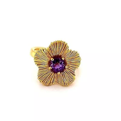 Pasquale Bruni Penelope 18k Yellow Gold Amethyst Flower Ring • $1150