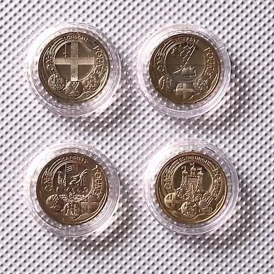4 X 1 Pound Coin Set UK Cities Uncirculated 2010 + 2011 In Capsules • £20