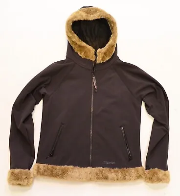 Marmot Furlong 8708 Faux Fur Trim Hooded M2 Softshell Jacket - Black -  Sz Med • $60