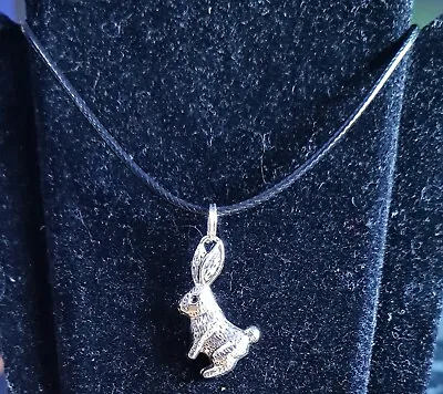 £4.50 • Buy Beautiful Rabbit 3D Charm Pendant Necklace. Black Braided Cord. 18 .