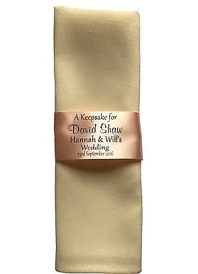 £3.50 • Buy 5 Personalised Ribbon Ring / Place Setting Napkins For Wedding Guests 45mm Width