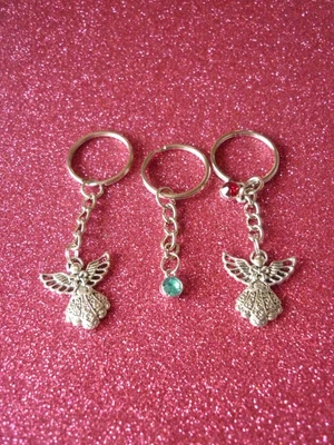 £3.75 • Buy Guardian Angel Keyring With Birthstone Charm
