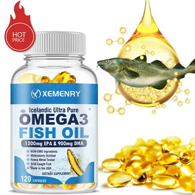 Omega 3 Fish Oil Capsules 4500mg - With EPA & DHA - Heart Brain & Joint Support • $16.78