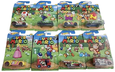 Hot Wheels 2016 Walmart Exclusive Complete Super Mario 8 Car Set! Luigi Yoshi • $3.99