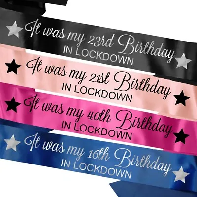 Personalised Birthday Sash 16th 18th 21st 30th Lockdown Gift Idea Belated • £4.95