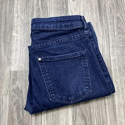 H&M Straight Cropped High Waist Dark Wash Blue Denim Jeans Women's Size 27 • $14.80