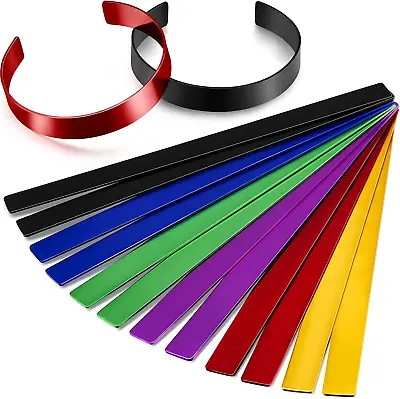 12 Pcs Anodized Aluminum Bracelet Blanks Metal Stamping Blanks Engraving Metal S • $18.11