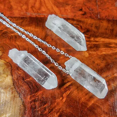 Drilled Quartz Crystal Point Bead Pendant Necklace Charm Natural CR1 • $9.56