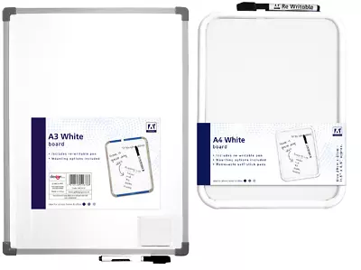 £3.35 • Buy A4 A3 DRY WIPE WHITEBOARD NOTICE MEMO RECORD SCORE BOARD PEN ERASER MOUNTS Nw