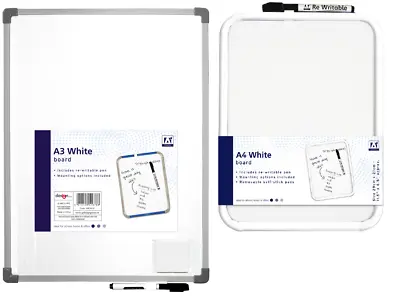 A4 A3 Dry Wipe Whiteboard Notice Memo Record Score Board Pen Eraser Mounts • £21.99