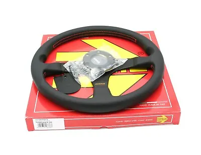 MOMO Tuner Black 350 Steering Wheel  Leather 350mm Genuine Brand New TUN35BK0B • $219.95