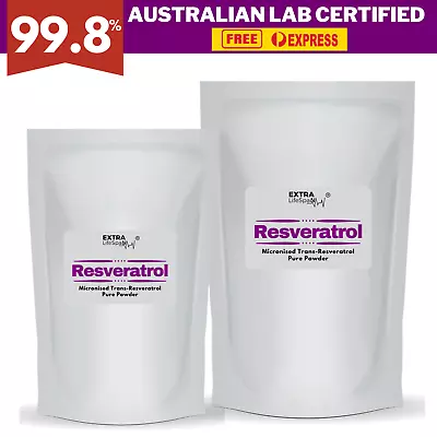 Resveratrol Powder 99.8% Pure Trans-Resveratrol NMN Booster Australian Supplier  • $190.90