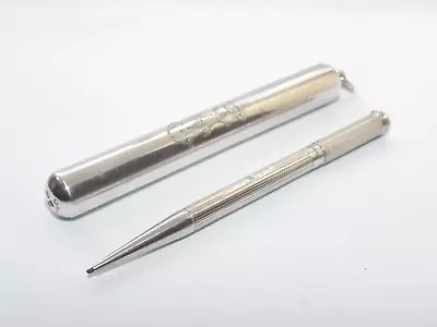 Edwardian Sampson Mordan Solid Silver Propelling Pencil & Pencil Holder 1880 • £135